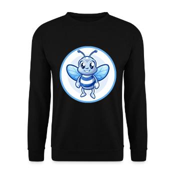 Biene Blau Niedlich Kawaii Cartoon Figur Clipart Haustier - Unisex Pullover - Schwarz - Vorne - Alina (178cm) & Michal (187cm)
