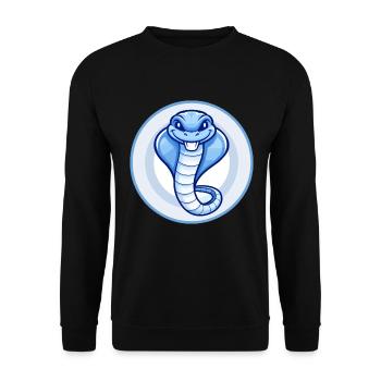 Cobra Blue Kawaii Cartoon Character Clipart Pet - Unisex Sweatshirt - black - Front - Alina (178cm) & Michal (187cm)
