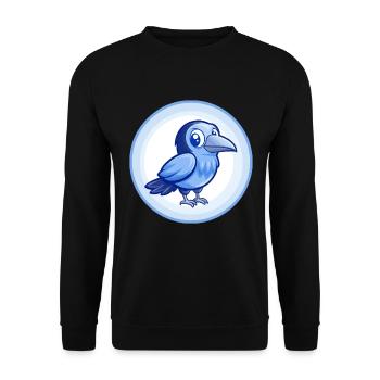 Krähe Blau Kawaii Cartoon Figur Clipart Haustier - Unisex Pullover - Schwarz - Vorne - Alina (178cm) & Michal (187cm)
