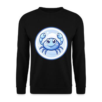 Crab Blue Kawaii Cartoon Character Clipart Pet - Unisex Sweatshirt - black - Front - Alina (178cm) & Michal (187cm)