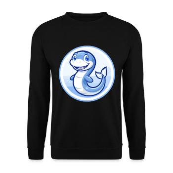 Eel Blue Cute Kawaii Cartoon Character Clipart Pet - Unisex Sweatshirt - black - Front - Alina (178cm) & Michal (187cm)