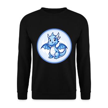 Dragon Blue Kawaii Cartoon Character Clipart Pet - Unisex Sweatshirt - black - Front - Alina (178cm) & Michal (187cm)