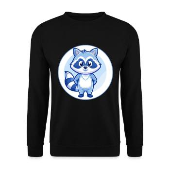 raton laveur bleu kawaii dessin animé personnage clipart animal de compagnie - Sweat-shirt Unisexe - noir - Devant - Alina (178cm) & Michal (187cm)