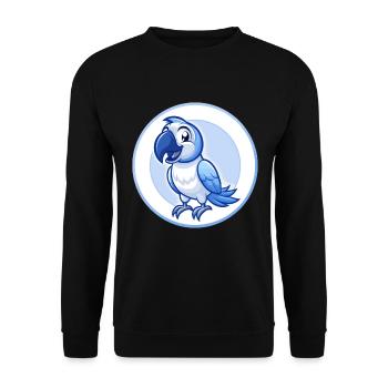 Papagei Blau Kawaii Cartoon Figur Clipart Haustier - Unisex Pullover - Schwarz - Vorne - Alina (178cm) & Michal (187cm)