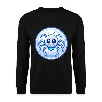 Spider Blue Kawaii Cartoon Character Clipart Pet - Unisex Sweatshirt - black - Front - Alina (178cm) & Michal (187cm)