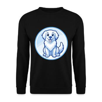 Golden Retriever Dog Blue Kawaii Cartoon Character - Unisex Sweatshirt - black - Front - Alina (178cm) & Michal (187cm)