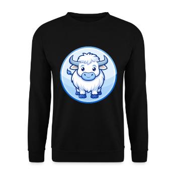 Yak Blue Cute Kawaii Cartoon Character Clipart Pet - Unisex Sweatshirt - black - Front - Alina (178cm) & Michal (187cm)