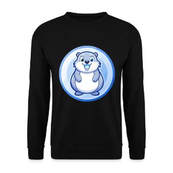 Gopher Blue Kawaii Cartoon Character Clipart Pet - Unisex Sweatshirt - black - Front - Alina (178cm) & Michal (187cm)