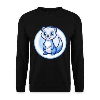 Ferret Blue Kawaii Cartoon Character Clipart Pet - Unisex Sweatshirt - black - Front - Alina (178cm) & Michal (187cm)