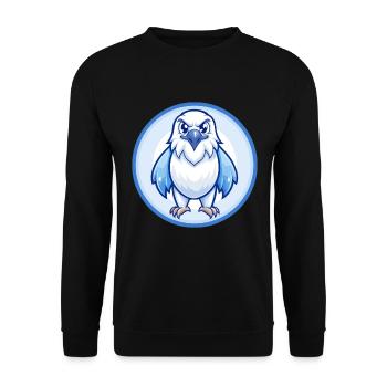 Falcon Blue Kawaii Cartoon Character Clipart Pet - Unisex Sweatshirt - black - Front - Alina (178cm) & Michal (187cm)