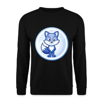 Fuchs Blau Niedliche Kawaii Cartoon Figur Clipart Haustier - Unisex Pullover - Schwarz - Vorne - Alina (178cm) & Michal (187cm)