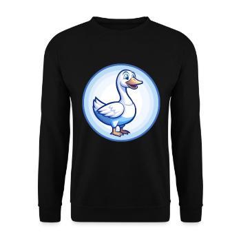 Goose Blue Kawaii Cartoon Character Clipart Pet - Unisex Sweatshirt - black - Front - Alina (178cm) & Michal (187cm)