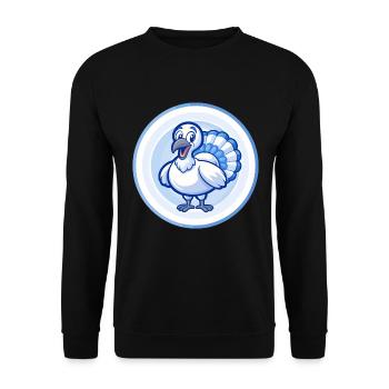 Turkey Blue Kawaii Cartoon Character Clipart Pet - Unisex Sweatshirt - black - Front - Alina (178cm) & Michal (187cm)