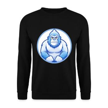 Gorilla Blue Kawaii Cartoon Character Clipart Pet - Unisex Sweatshirt - black - Front - Alina (178cm) & Michal (187cm)