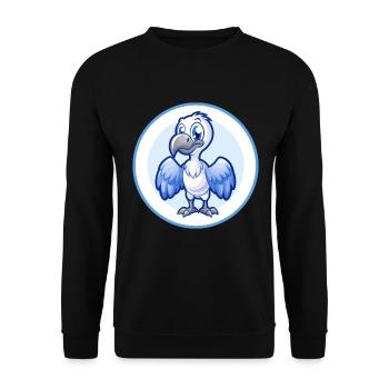 Geier Blau Kawaii Cartoon Figur Clipart Haustier - Unisex Pullover - Schwarz - Vorne - Alina (178cm) & Michal (187cm)