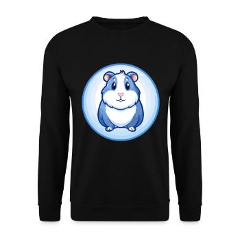 Cochon d’Inde Bleu Kawaii Dessin animé Personnage Clipart - Sweat-shirt Unisexe - noir - Devant - Alina (178cm) & Michal (187cm)