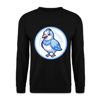 perdrix bleu kawaii personnage de dessin animé clipart - Sweat-shirt Unisexe - noir - Devant - Alina (178cm) & Michal (187cm)