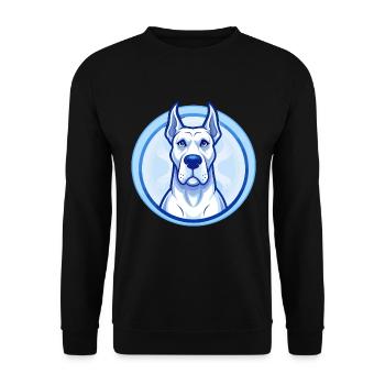 Dogue Allemand Chien Bleu Kawaii Dessin Animé Personnage Animal de compagnie - Sweat-shirt Unisexe - noir - Devant - Alina (178cm) & Michal (187cm)