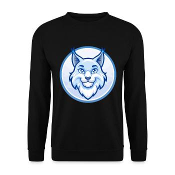 Lynx Blue Kawaii Cartoon Character Clipart Pet - Unisex Sweatshirt - black - Front - Alina (178cm) & Michal (187cm)