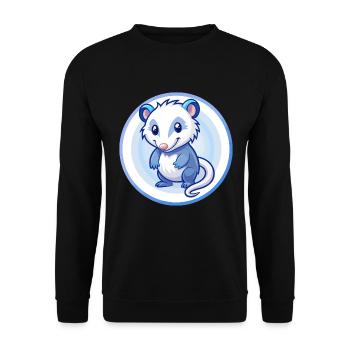 Opossum Bleu Kawaii Dessin Animé Personnage Clipart Animal de compagnie - Sweat-shirt Unisexe - noir - Devant - Alina (178cm) & Michal (187cm)