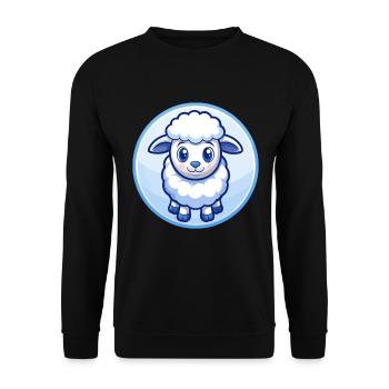 mouton bleu kawaii dessin animé personnage clipart animal de compagnie - Sweat-shirt Unisexe - noir - Devant - Alina (178cm) & Michal (187cm)