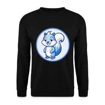 écureuil bleu kawaii dessin animé personnage clipart animal de compagnie - Sweat-shirt Unisexe - noir - Devant - Alina (178cm) & Michal (187cm)