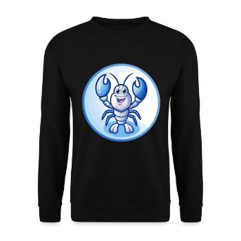Lobster Blue Kawaii Cartoon Character Clipart Pet - Unisex Sweatshirt - black - Front - Alina (178cm) & Michal (187cm)