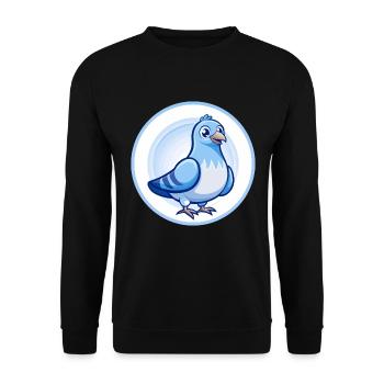 Taube Blau Kawaii Cartoon Charakter Clipart Haustier - Unisex Pullover - Schwarz - Vorne - Alina (178cm) & Michal (187cm)
