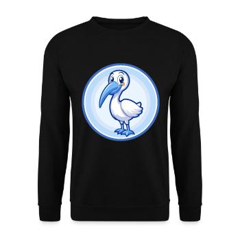 Ibis Blue Kawaii Cartoon Character Clipart Pet - Unisex Sweatshirt - black - Front - Alina (178cm) & Michal (187cm)