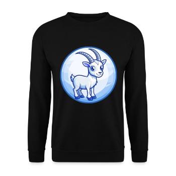 Ibex Blue Kawaii Cartoon Character Clipart Pet - Unisex Sweatshirt - black - Front - Alina (178cm) & Michal (187cm)