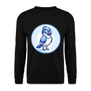 Jay Bird Blue Kawaii Cartoon Character Clipart Pet - Unisex Sweatshirt - black - Front - Alina (178cm) & Michal (187cm)