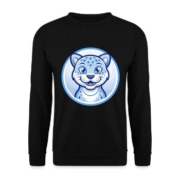 Jaguar Blue Kawaii Cartoon Character Clipart Pet - Unisex Sweatshirt - black - Front - Alina (178cm) & Michal (187cm)