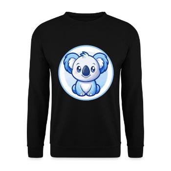 Koala Blau Kawaii Cartoon Figur Clipart Haustier - Unisex Pullover - Schwarz - Vorne - Alina (178cm) & Michal (187cm)