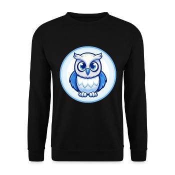 Owl Blue Cute Kawaii Cartoon Character Clipart Pet - Unisex Sweatshirt - black - Front - Alina (178cm) & Michal (187cm)