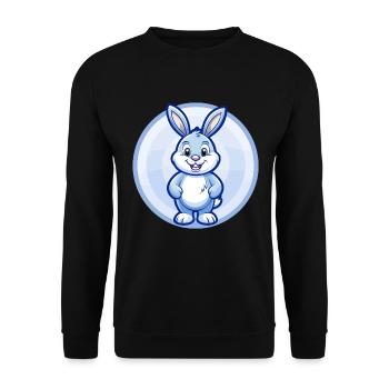 Rabbit Blue Kawaii Cartoon Character Clipart Pet - Unisex Sweatshirt - black - Front - Alina (178cm) & Michal (187cm)