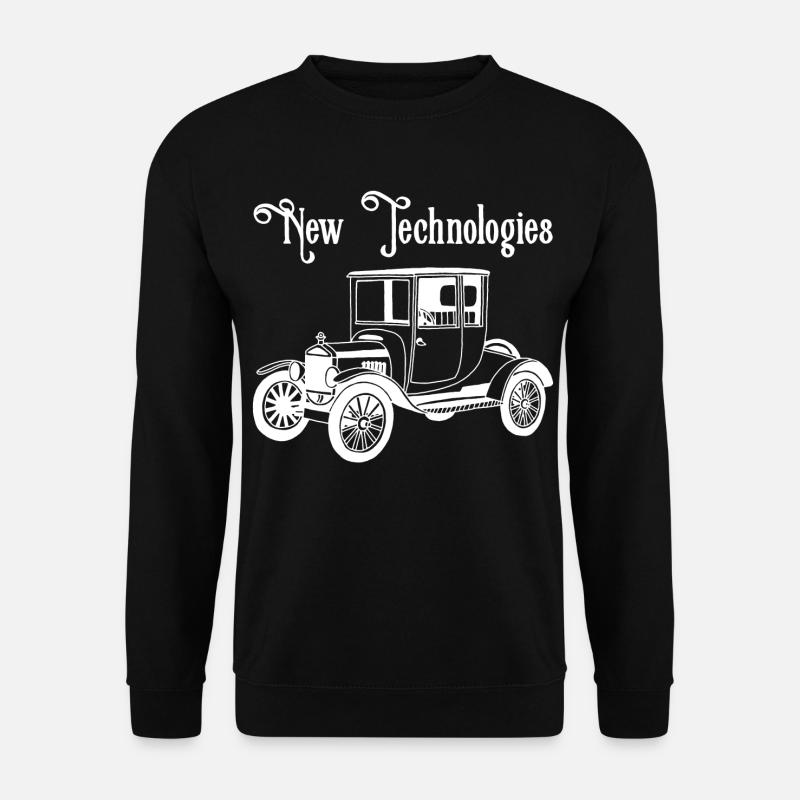 Weißes altes Oldtimer-Auto - Unisex Pullover - Schwarz