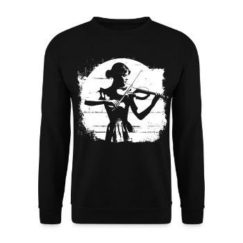 Violons Femme Dessin - Sweat-shirt Unisexe - noir - Devant - Alina (178cm) & Michal (187cm)