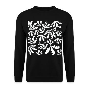 Abstrait Corail L Blanc - Sweat-shirt Unisexe - noir - Devant - Alina (178cm) & Michal (187cm)