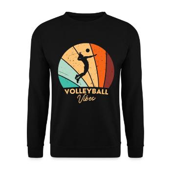 Volleyball Vintage Retro Volleyball Player - Unisex Sweatshirt - black - Front - Alina (178cm) & Michal (187cm)