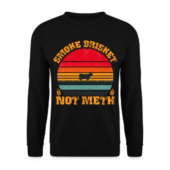 Poitrine de fumée pas de méthamphétamine, drôle de conception de vache rétro - Sweat-shirt Unisexe - noir - Devant - Alina (178cm) & Michal (187cm)
