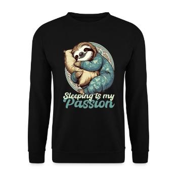 Cadeau de la passion endormie de la paresse - Sweat-shirt Unisexe - noir - Devant - Alina (178cm) & Michal (187cm)