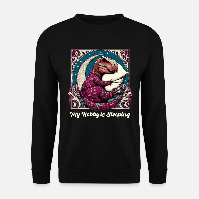 T-Rex Sleeping Hobby Gift - Unisex Sweatshirt - black