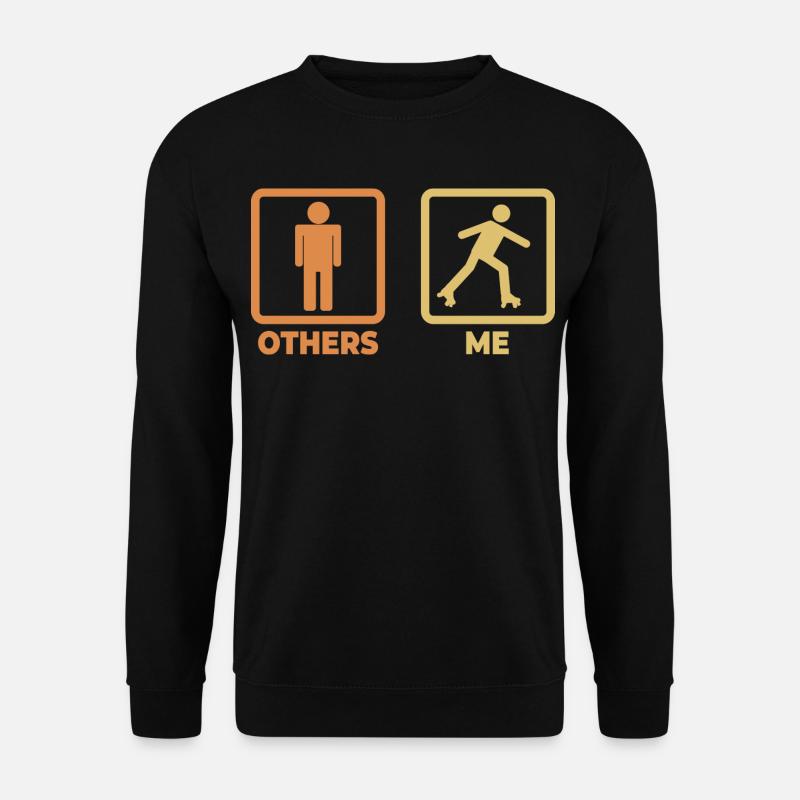 Rollschuhläufer Strichmännchen - Unisex Pullover - Schwarz