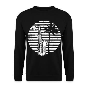 Saxophone Drawing - Unisex Sweatshirt - black - Front - Alina (178cm) & Michal (187cm)