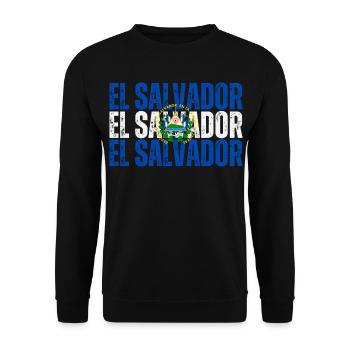Drapeau du Salvador, fierté salvadorienne - Sweat-shirt Unisexe - noir - Devant - Alina (178cm) & Michal (187cm)