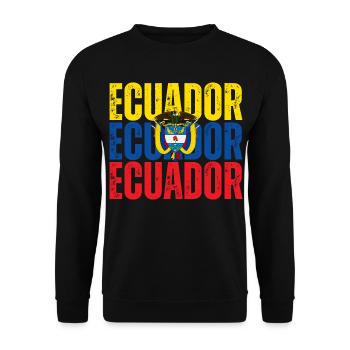 Drapeau de l’Équateur, fierté équatorienne - Sweat-shirt Unisexe - noir - Devant - Alina (178cm) & Michal (187cm)