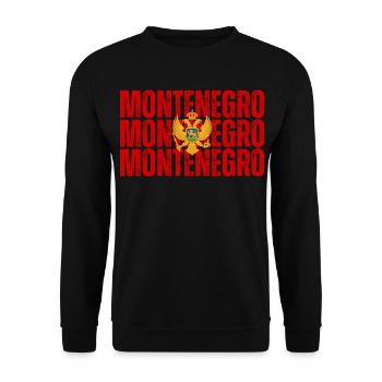 Flagge von Montenegro - Unisex Pullover - Schwarz - Vorne - Alina (178cm) & Michal (187cm)