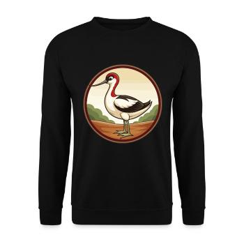 Avocet Colorful Kawaii Cartoon Character Clipart - Unisex Sweatshirt - black - Front - Alina (178cm) & Michal (187cm)