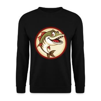 Barracuda Coloré Kawaii Dessin Animé Personnage Animal de compagnie - Sweat-shirt Unisexe - noir - Devant - Alina (178cm) & Michal (187cm)