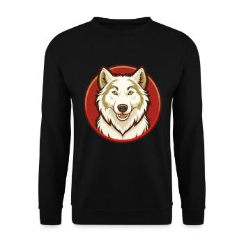 Arctic Wolf Colorful Kawaii Cartoon Character Pet - Unisex Sweatshirt - black - Front - Alina (178cm) & Michal (187cm)